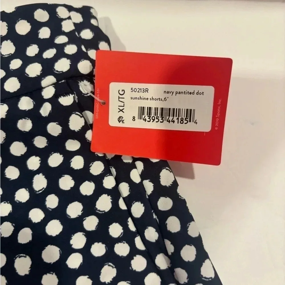 Spanx Sunshine Shorts 6 Navy Pantited Dot Women’s XL NWT